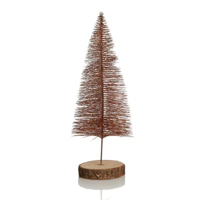 Medium Copper Wire Christmas Tree with Wood Base
