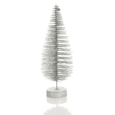 Medium Silver Glitter Bottle Brush Christmas Tree
