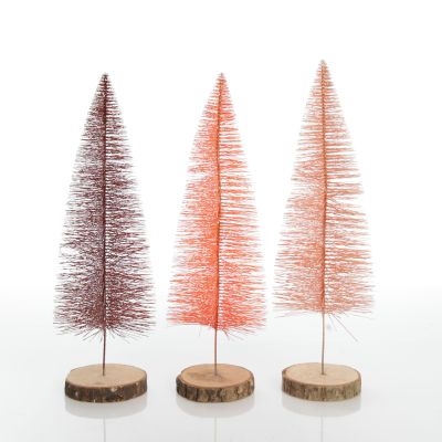 Medium Apricot Wire Christmas Tree with Wood Base