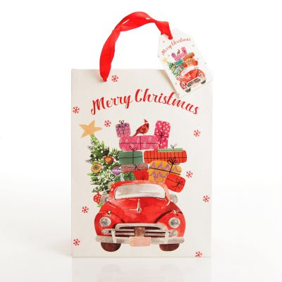 Merry Christmas Gift Bag - Red Car with Presents