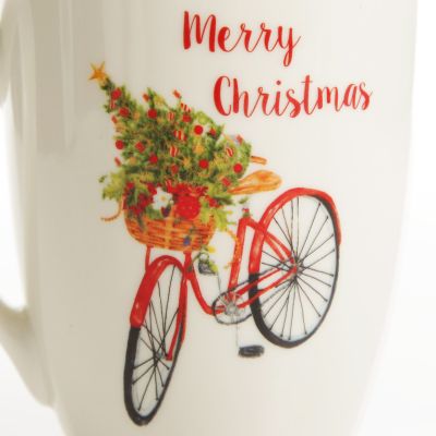Merry Christmas Mug with Bicycle