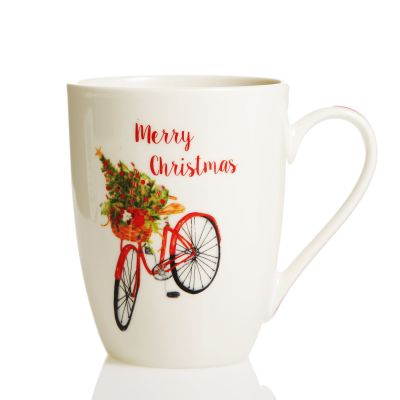 Merry Christmas Mug with Bicycle