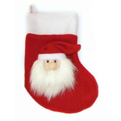 Small Felt Christmas Stocking with 3D Santa