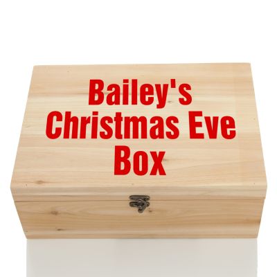 Personalised Natural Wooden Christmas Eve Keepsake Box