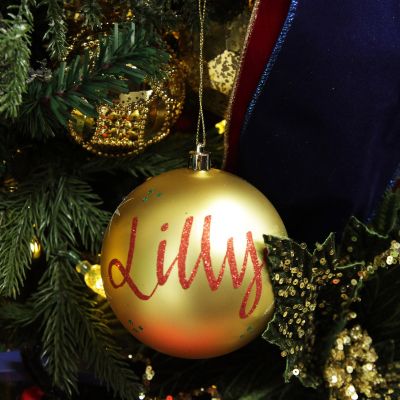 Personalised Gold Shatterproof Christmas Bauble