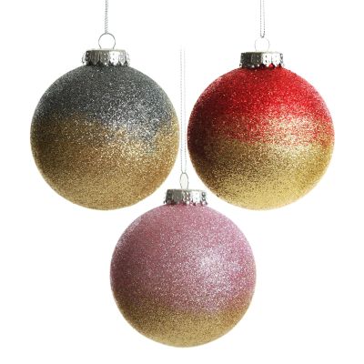 Ombre Glitter Christmas Bauble - Set of 3