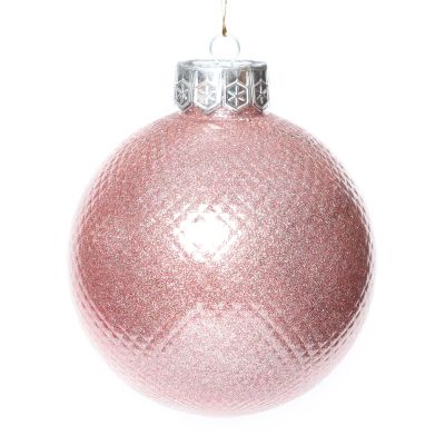Pale Pink Glitter Christmas Bauble