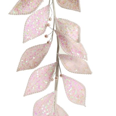Pale Pink Sequin Leaf Garland