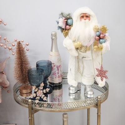  Pastel and White Santa Christmas Ornment Whole Product
