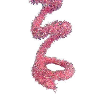 Pastel Pink Tinsel Garland - 15cm