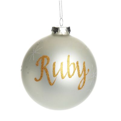 Pearl Glass Personalised Christmas Bauble Whole product