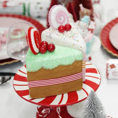 Gingerbread Velvet Cake Slice Christmas Tree Decoration