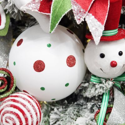 Candy Cane Dots and Stripes Christmas Baubles - Set of 4