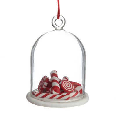 Peppermint Candy Filled Dome Hanging Christmas Tree Decoration