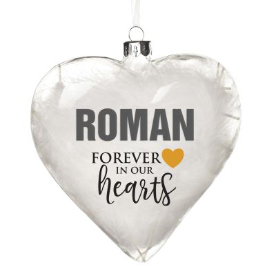 Personalised Glass Heart - Forever in our Hearts