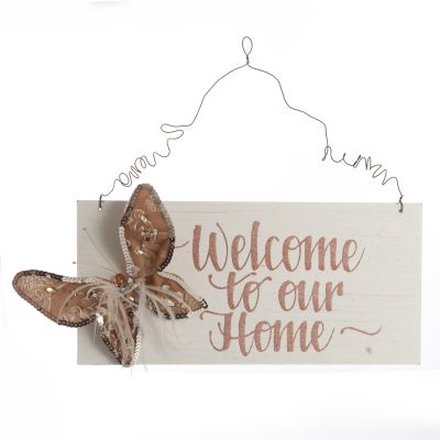 Personalised Boho Butterfly Christmas Wood Plaque