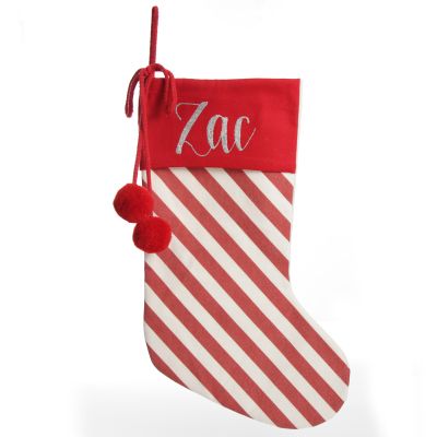 Personalised Candy Cane Stripe Christmas Stocking