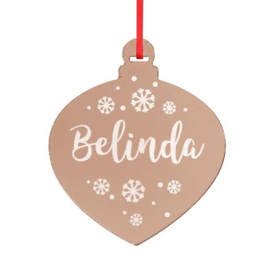 Personalised Etched Teardrop Christmas Decoration