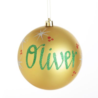 Personalised Gold Shatterproof Christmas Bauble