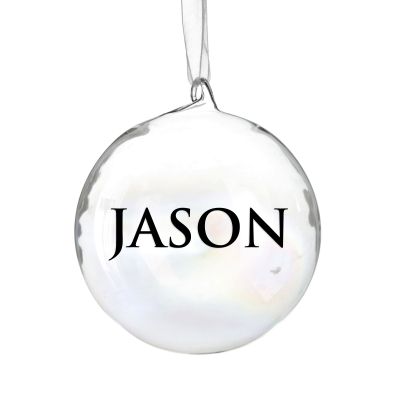 Iridescent Glass Personalised Christmas Bauble