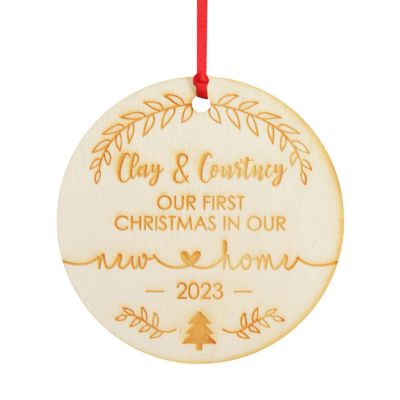 Personalised Our First Christmas New Home Etched Decoration