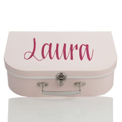 Personalised Pink Baby's Suitcase Keepsake Box