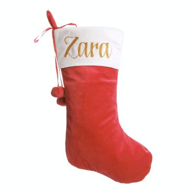 Personalised Red Velvet Christmas Stocking