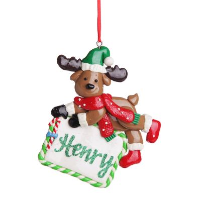 Personalised Reindeer with Plaque Decoration