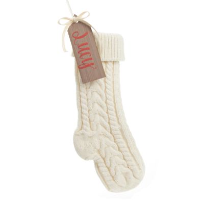 Personalised White Knitted Christmas Stocking