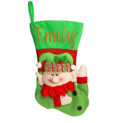Personalised 3D Elf Christmas Stocking