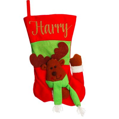 Personalised 3D Reindeer Christmas Stocking