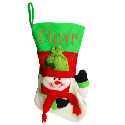 Personalised 3D Snowman Christmas Stocking