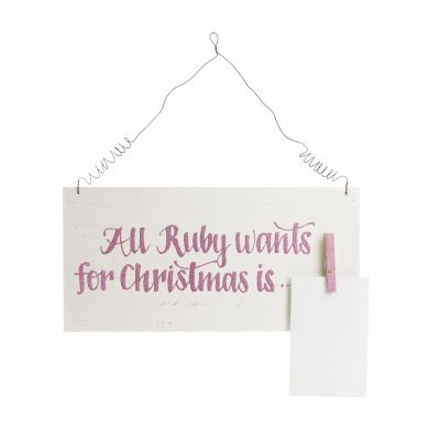 Personalised Christmas Wish List Wood Plaque