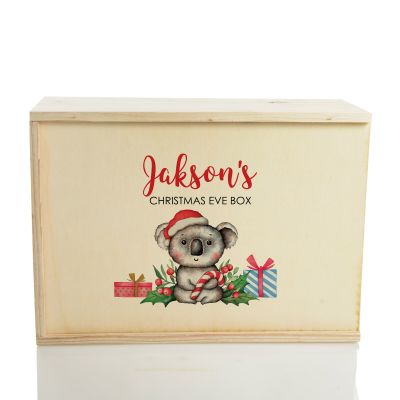 Personalised Printed Wooden Christmas Eve Box - Koala