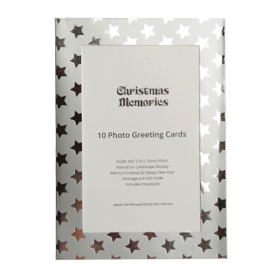 Silver Stars Photo Card 10 Pack