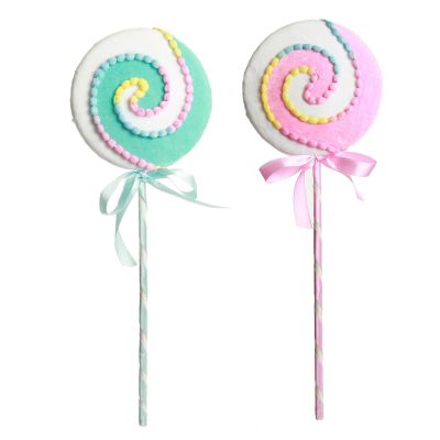 Pink and Blue Swirl Lollipops