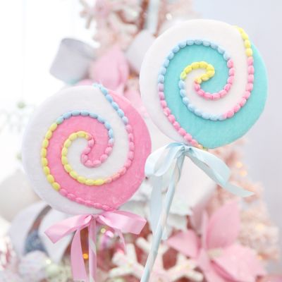 Pink and Blue Swirl Lollipops
