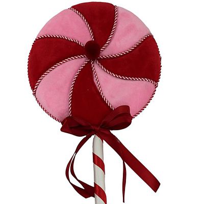 Large Pink and Red Twist Lollipop