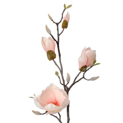 Pink Blush Frosted Magnolia Branch Spray