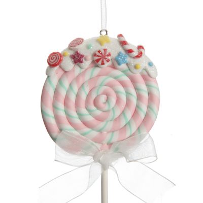 Pink Candy Swirl Lollipop Christmas Tree Decoration