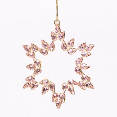 Pink Crystal Star Tree Decoration