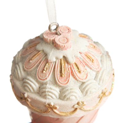 Pink with Gold Cupcake Hanging Christmas Decoration