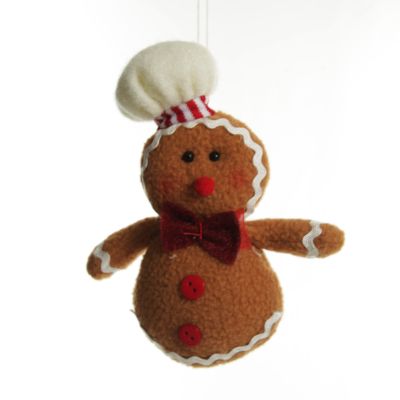 Plush Gingerbread with Chef Hat Tree Decoration
