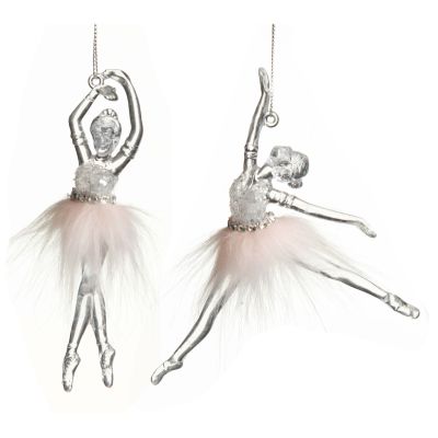 Pretty Pink Ballerina Christmas Decoration Pack of 2