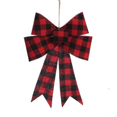 Black and Red Gingham Check Bow