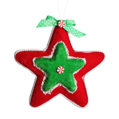 Red and Green Candy Star Christmas Decoration