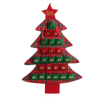 Personalised Red and Green Tree Advent Calendar
