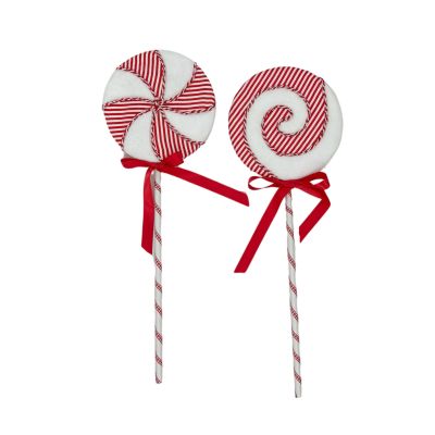 Red and White Lollipops - Set of 2