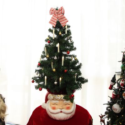 Retro Santa Planter Pot Christmas Ornament