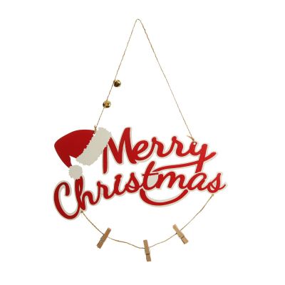 Red and White Wood Merry Christmas Word Plaque